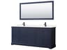 Wyndham Collection Avery 80" Dark Blue Vanity with 70" Mirror