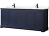 Wyndham Collection Avery 80" Dark Blue Vanity