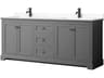 Wyndham Collection Avery 80" Dark Gray Vanity