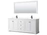 Wyndham Collection Avery 80" White Vanity with 70" Mirror