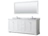 Wyndham Collection Avery 80" White Vanity with 70" Mirror