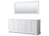 Wyndham Collection Avery 79" White Vanity with 70" Mirror