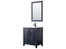 Wyndham Collection Daria 30" Dark Blue Vanity with 24" Mirror