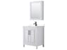 Wyndham Collection Daria 30" White Vanity with Medicine Cabinet