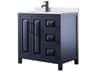 Wyndham Collection Daria 36" Dark Blue Vanity