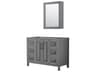 Wyndham Collection Daria 47" Dark Gray Vanity with Medicine Cabinet