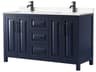 Wyndham Collection Daria 60" Dark Blue Vanity