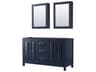 Wyndham Collection Daria 59" Dark Blue Vanity with Medicine Cabinet