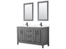 Wyndham Collection Daria 60" Dark Gray Vanity with 24" Mirror