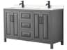 Wyndham Collection Daria 60" Dark Gray Vanity