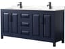 Wyndham Collection Daria 72" Dark Blue Vanity