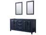 Wyndham Collection Daria 71" Dark Blue Vanity with 24" Mirror