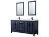 Wyndham Collection Daria 72" Dark Blue Vanity with 24" Mirror