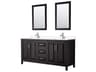 Wyndham Collection Daria 72" Dark Espresso Vanity with 24" Mirror