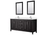 Wyndham Collection Daria 72" Dark Espresso Vanity with 24" Mirror