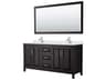 Wyndham Collection Daria 72" Dark Espresso Vanity with 70" Mirror