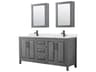 Wyndham Collection Daria 72" Dark Gray Vanity with Medicine Cabinet