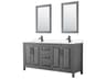 Wyndham Collection Daria 72" Dark Gray Vanity with 24" Mirror