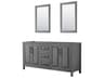 Wyndham Collection Daria 71" Dark Gray Vanity with 24" Mirror