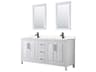Wyndham Collection Daria 72" White Vanity with 24" Mirror