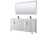 Wyndham Collection Daria 72" White Vanity with 70" Mirror