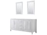 Wyndham Collection Daria 71" White Vanity with 24" Mirror