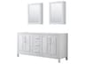 Wyndham Collection Daria 71" White Vanity with Medicine Cabinet