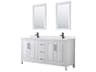Wyndham Collection Daria 72" White Vanity with 24" Mirror