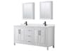 Wyndham Collection Daria 72" White Vanity with Medicine Cabinet