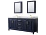 Wyndham Collection Daria 80" Dark Blue Vanity with Medicine Cabinet