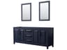 Wyndham Collection Daria 79" Dark Blue Vanity with 24" Mirror