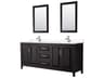 Wyndham Collection Daria 80" Dark Espresso Vanity with 24" Mirror