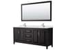 Wyndham Collection Daria 80" Dark Espresso Vanity with 70" Mirror