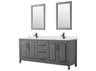 Wyndham Collection Daria 80" Dark Gray Vanity with 24" Mirror