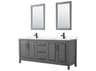 Wyndham Collection Daria 80" Dark Gray Vanity with 24" Mirror