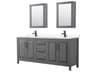 Wyndham Collection Daria 80" Dark Gray Vanity with Medicine Cabinet