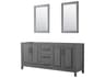 Wyndham Collection Daria 79" Dark Gray Vanity with 24" Mirror