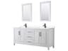 Wyndham Collection Daria 80" White Vanity with 24" Mirror
