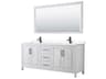 Wyndham Collection Daria 80" White Vanity with 70" Mirror