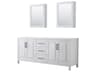 Wyndham Collection Daria 79" White Vanity with Medicine Cabinet