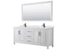 Wyndham Collection Daria 80" White Vanity with 70" Mirror