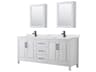 Wyndham Collection Daria 80" White Vanity with Medicine Cabinet