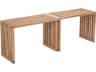 Zuo Outdoor Riviera Natural Wood Bench, Set of 2