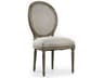 Zentique Medallion Oak Wood Gray Upholstered Side Dining Chair