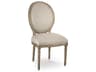 Zentique Medallion Oak Wood Brown Upholstered Side Dining Chair