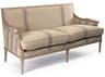 Zentique Louis English Khaki Blue Stripe Beige Upholstered Loveseat