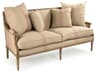 Zentique Louis English Khaki Red Stripe Brown Upholstered Loveseat