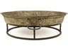 Zentique Round Metal Distressed Rustic Bronze Coffee Table