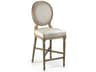 Zentique Medallion Upholstered Oak Wood Counter Stool