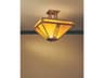 Arroyo Craftsman Prairie 4-Light Brass Glass Semi Flush Mount